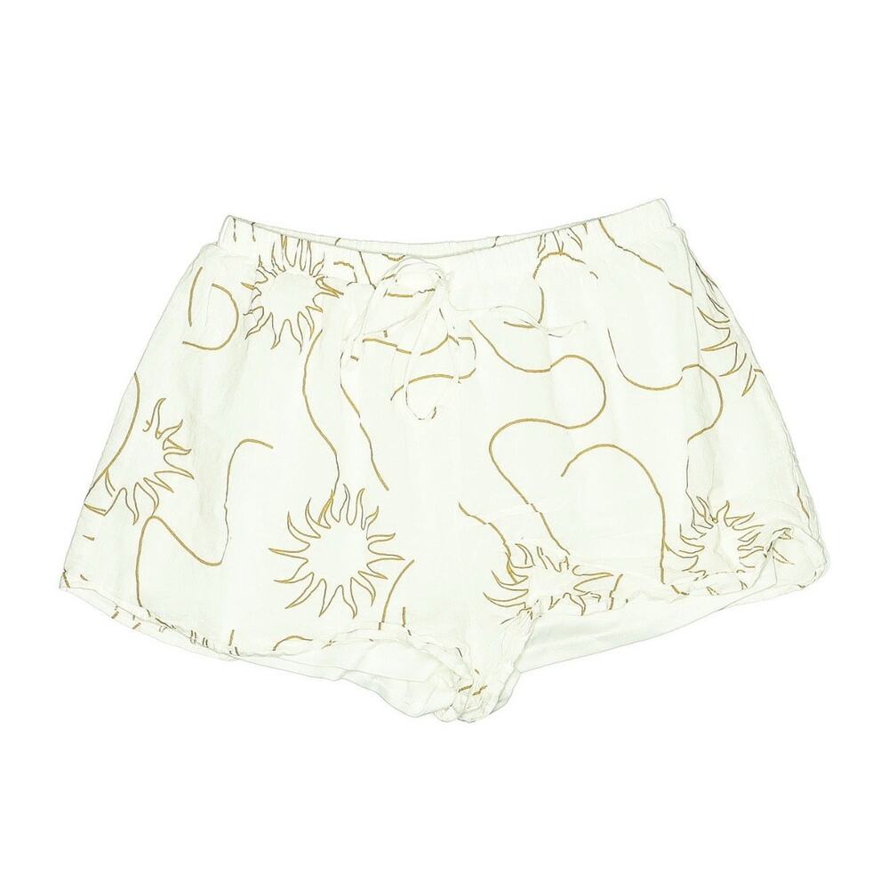 By Frankie Sunburst White Pull On Cotton Mini Shorts M